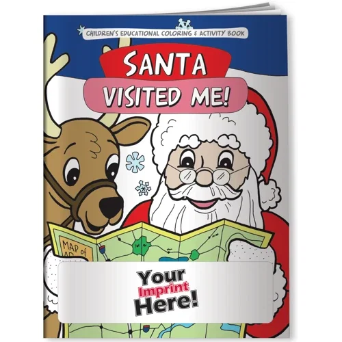 Santa Visited Me! coloring book cover with Christmas Santa artwork