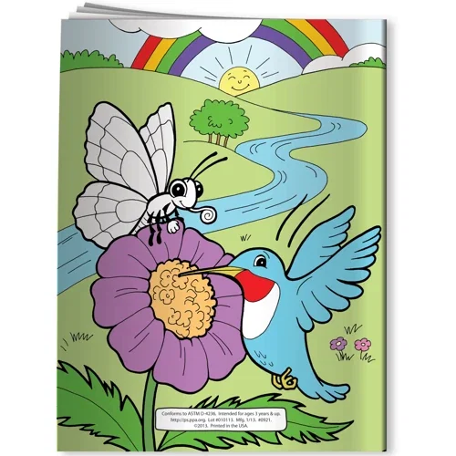 Inside pages of Up, Down, All Around Our Wonderful World coloring book