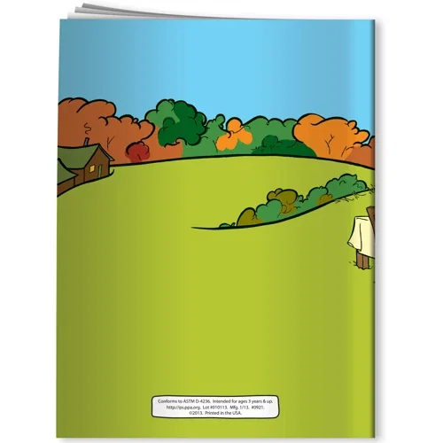 Imprinted Fun Pak 4-pack crayons next to Thanksgiving Celebration book