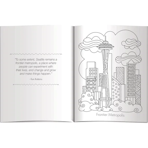 U.S. Landmarks Coloring Book and pencils kitted in poly bag