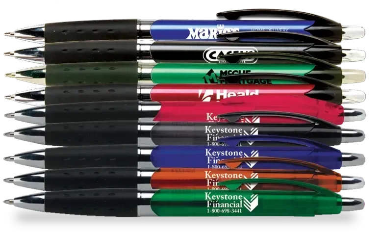 Comfort Grip Calhoun Pen. Contoured comfort-grip ballpoint pen with click action for office giveaways