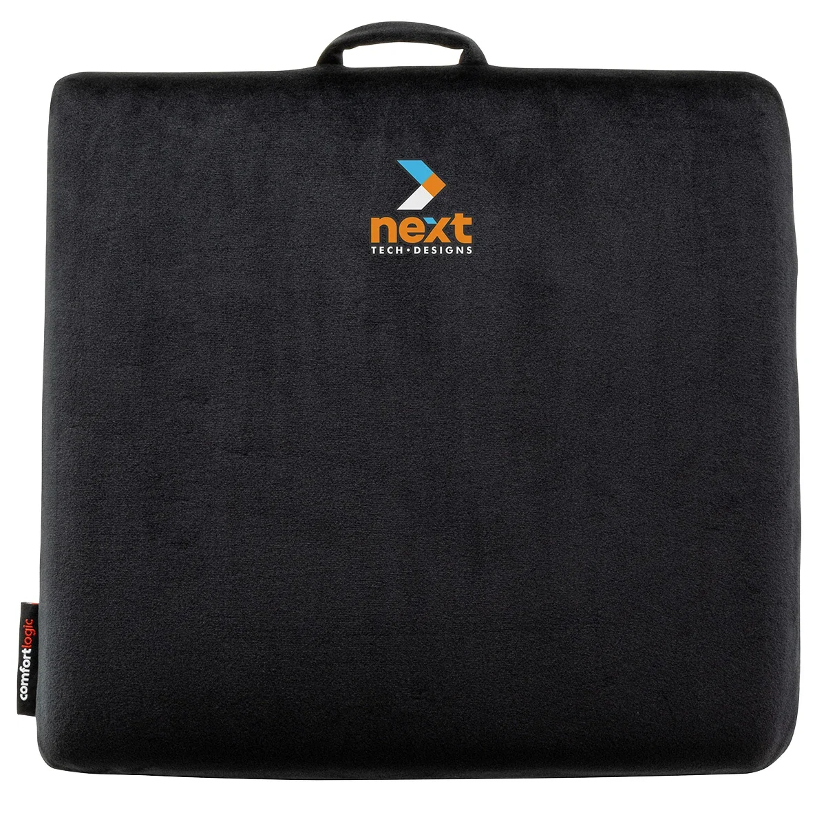 Custom Comfort Logic Anywhere Seat Pad, front view of the branded seat pad