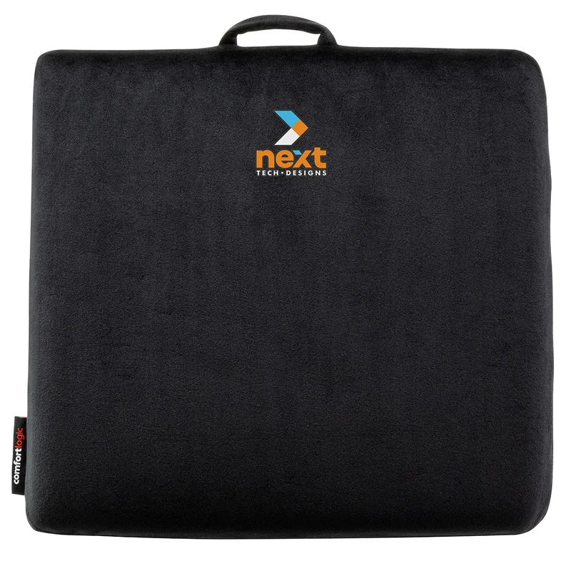 Custom Comfort Logic Anywhere Seat Pad, front view of the branded seat pad