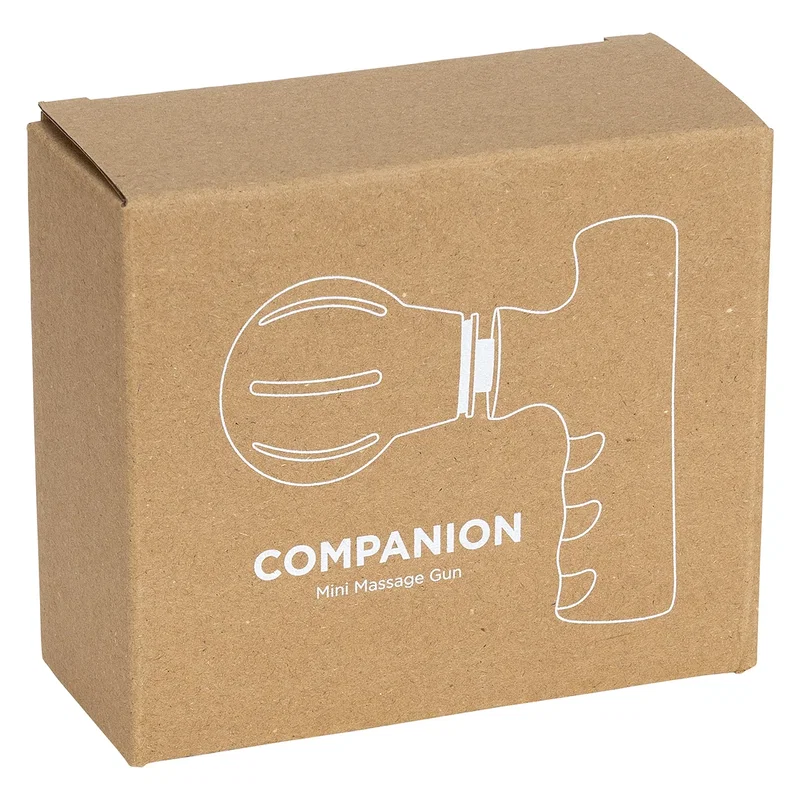 Retail packaging for the Comfort Logic Companion Mini Massage Gun