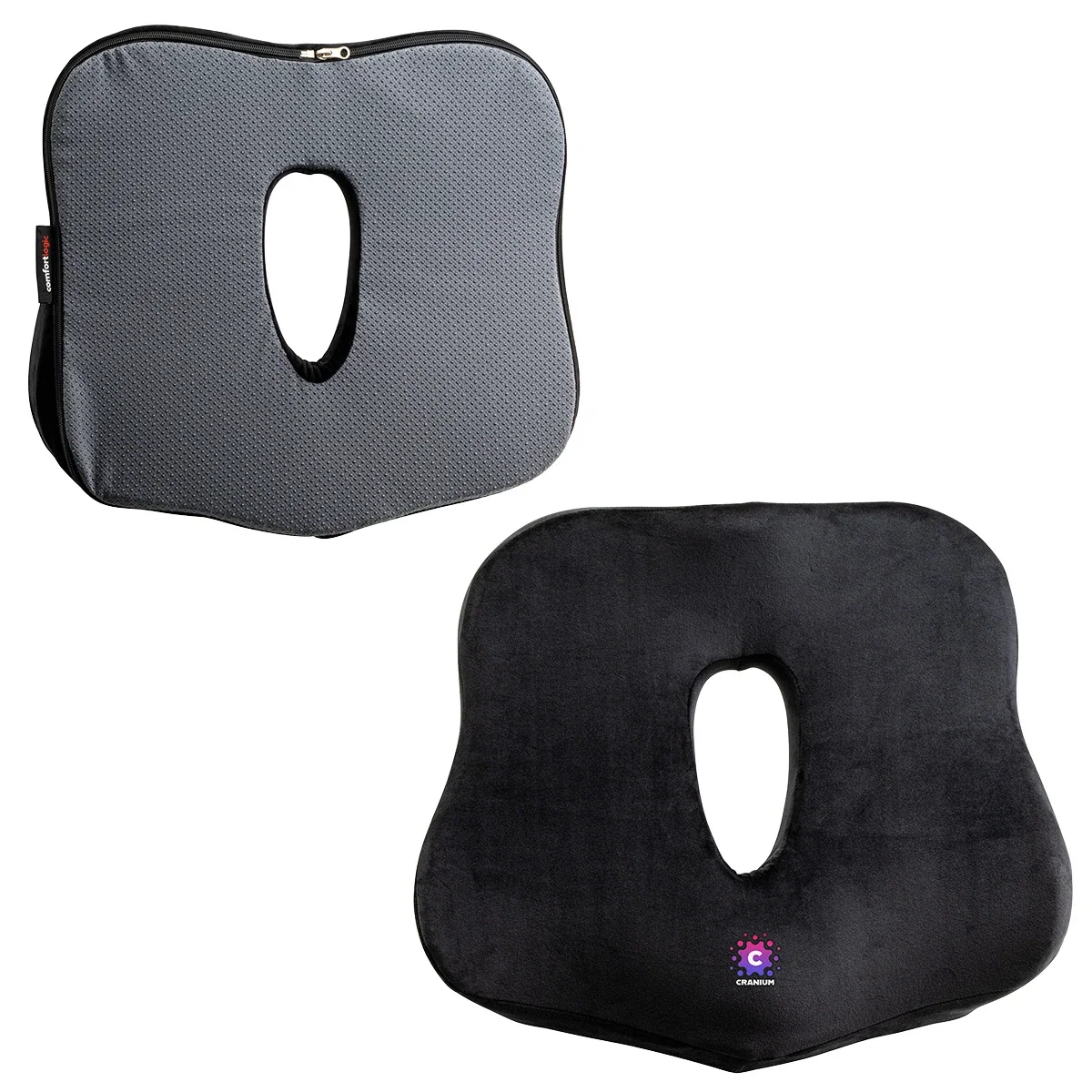 Custom Comfort Logic Heavenly Seat Cushion, front view of the branded seat cushion