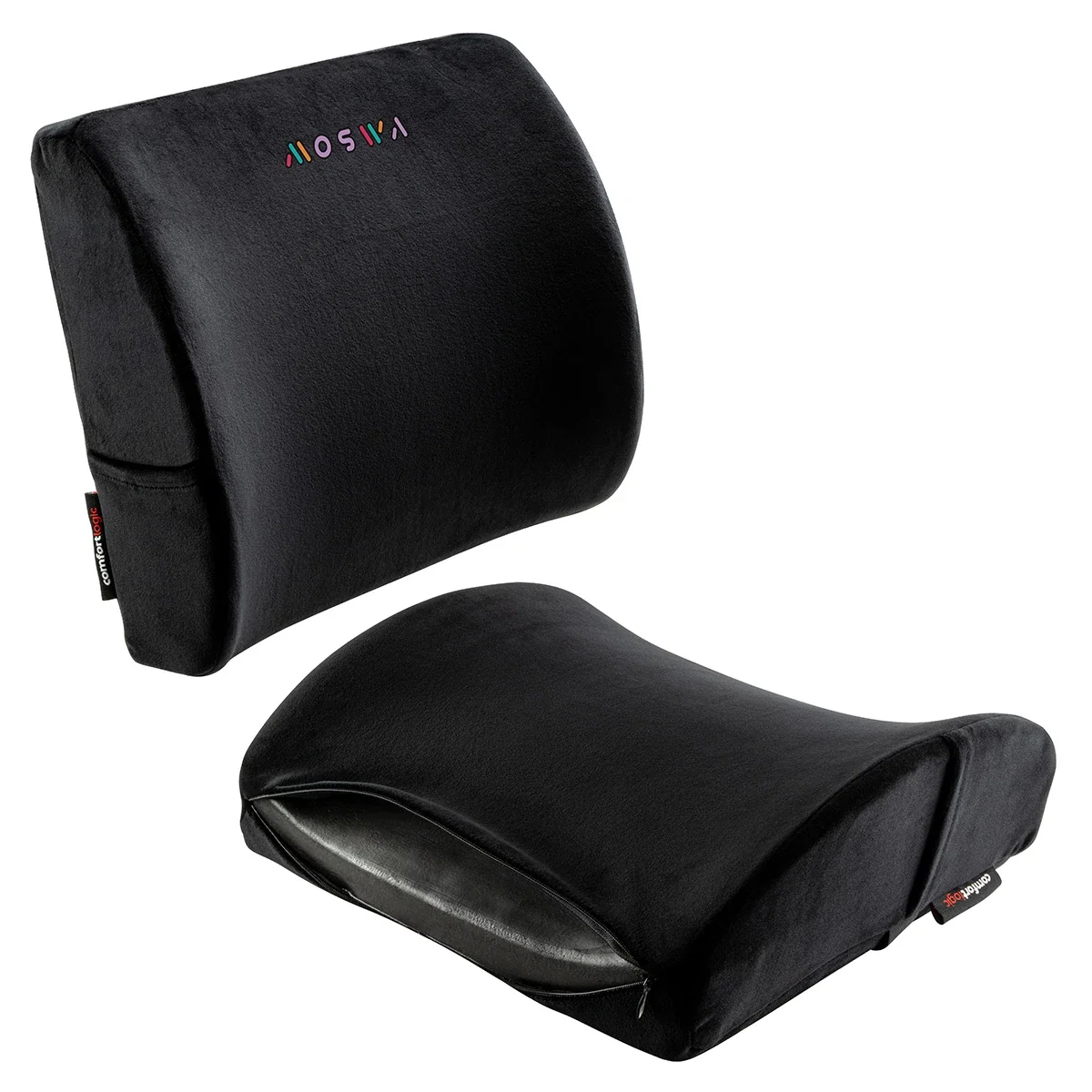 Side profile of the custom Comfort Logic Lumbar Support Wedge Pillow's contoured foam shape