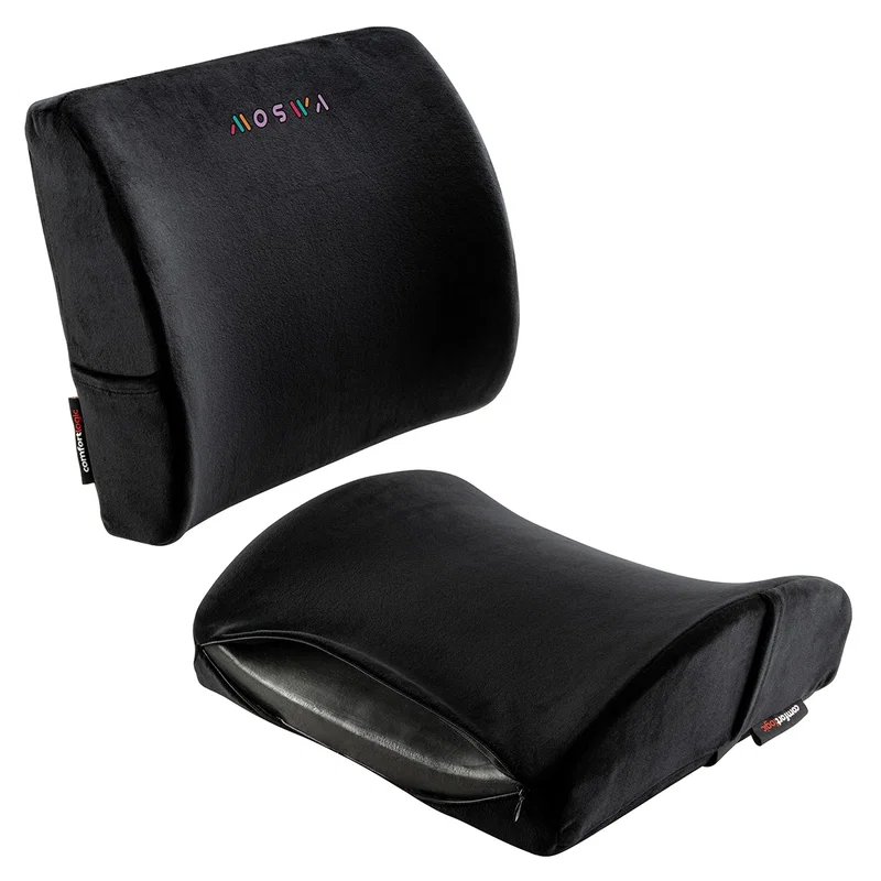 Side profile of the custom Comfort Logic Lumbar Support Wedge Pillow's contoured foam shape