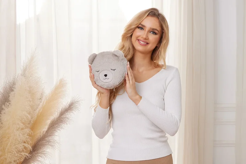 Comfort Pals 2-in-1 Pillow Sleep Mask, side profile showing the pillow's plush thickness, style 3 of 6