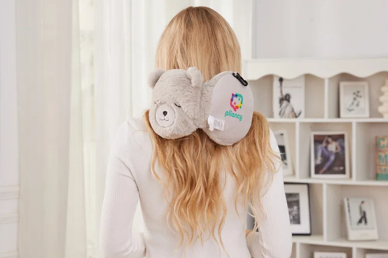 Comfort Pals 2-in-1 Pillow Sleep Mask worn in use as a travel sleep mask, style 1 of 6