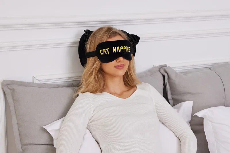 Comfort Pals 2-in-1 Pillow Sleep Mask folded flat for compact travel storage, style 1 of 6