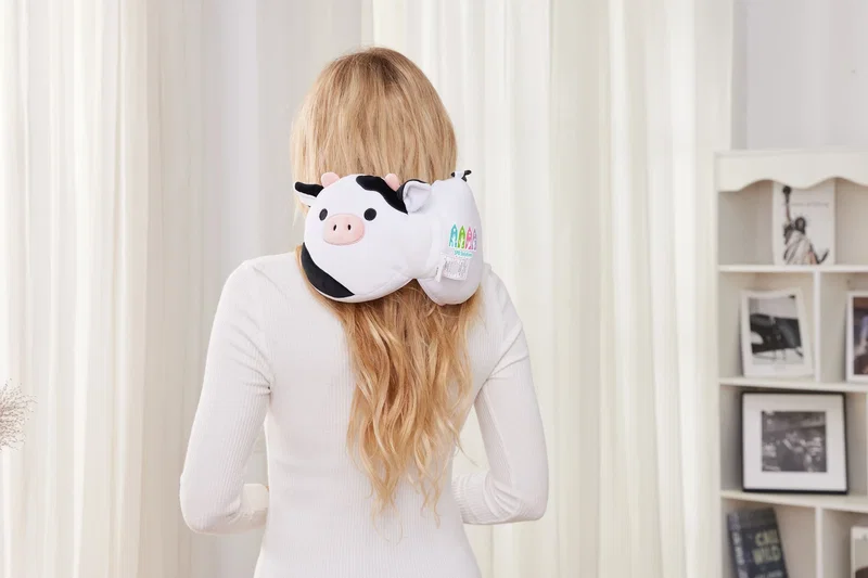 Comfort Pals 2-in-1 Pillow Sleep Mask worn in use as a travel sleep mask, style 5 of 6