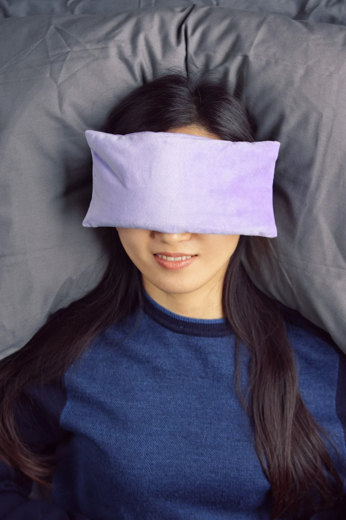 Comfort Pals Heat Therapy Eye Pillow shown in use for relaxing warmth over the eyes