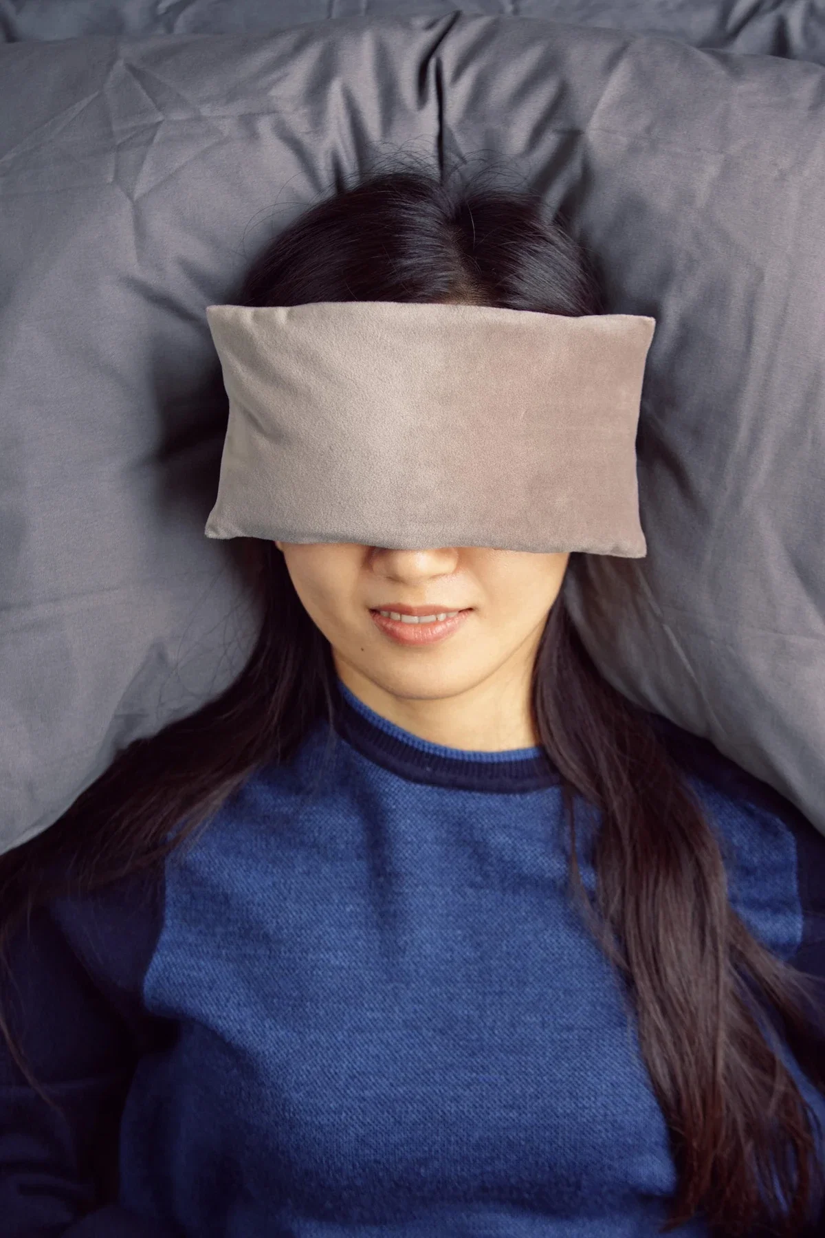 Close-up of the Comfort Pals Eye Pillow's branded imprint area