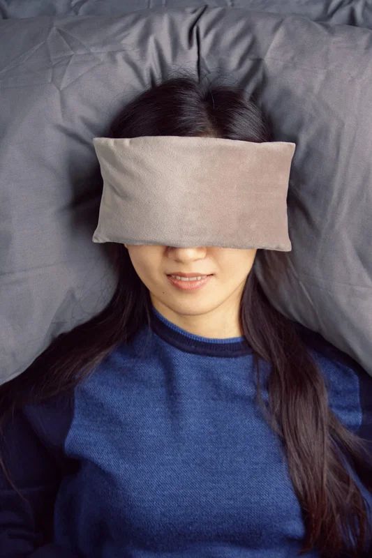 Close-up of the Comfort Pals Eye Pillow's branded imprint area