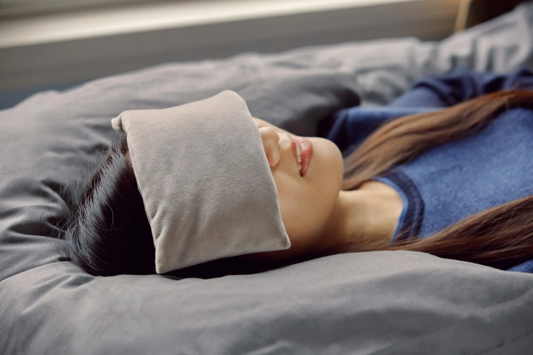 Comfort Pals™ Heat Therapy Eye Pillow in use