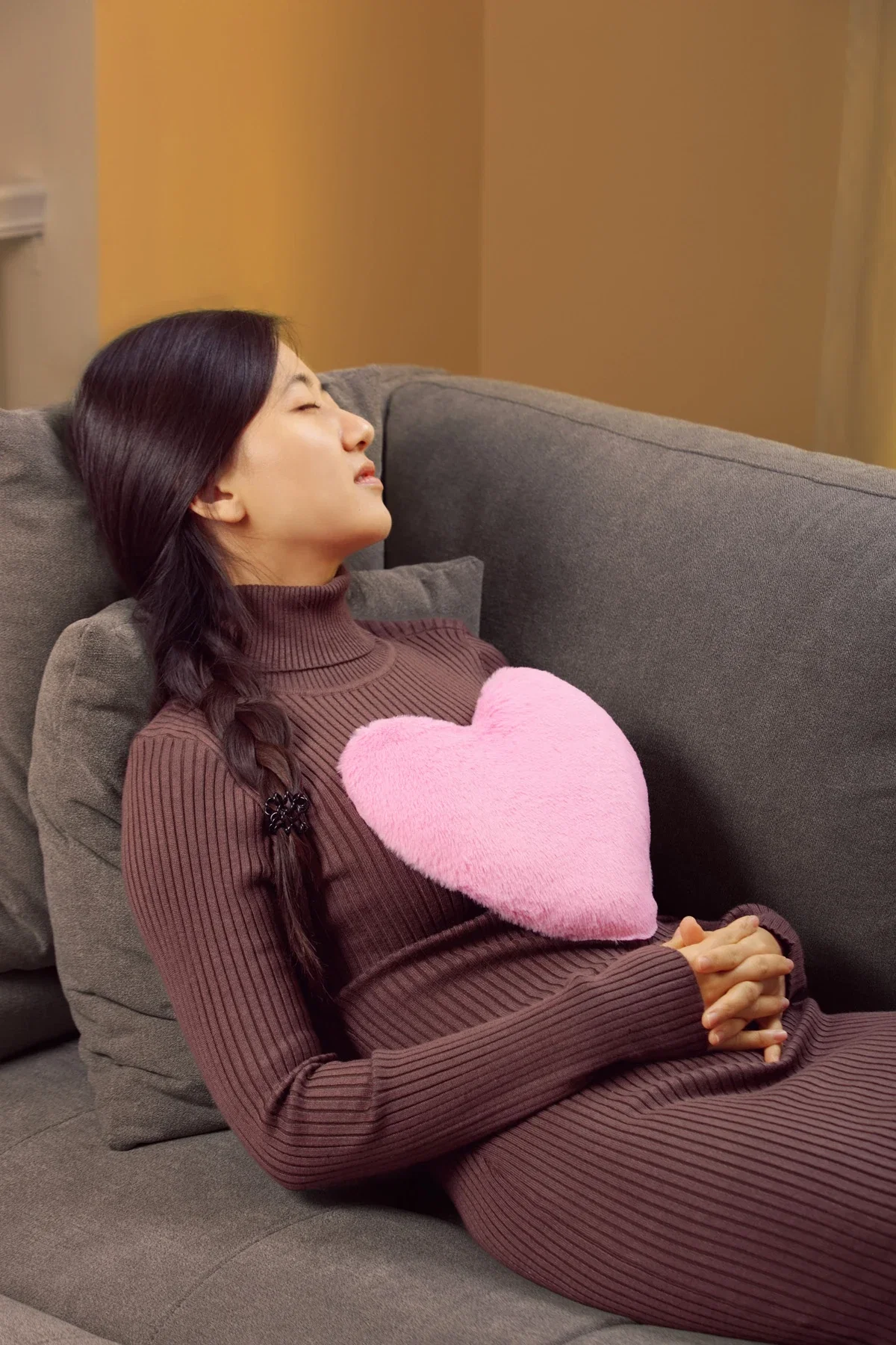 Angled view of the custom-branded Comfort Pals Heat Therapy Heart