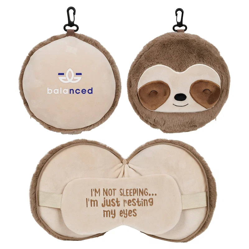 Custom Comfort Pals 2-in-1 Pillow Sleep Mask, front view of the branded pillow sleep mask, style 1 of 6