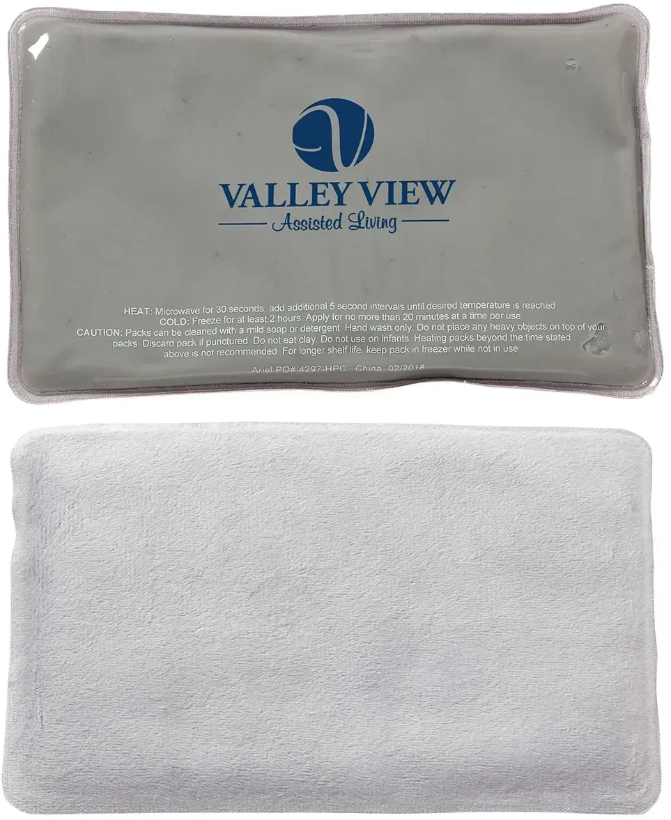 Promotional ComfortClay large hot/cold pack angled view of plush texture