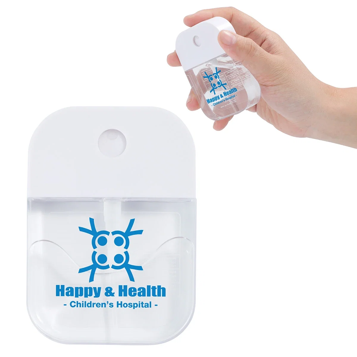 Custom Compact 1.20 oz Hand Sanitizer, front view of the branded hand sanitizer bottle