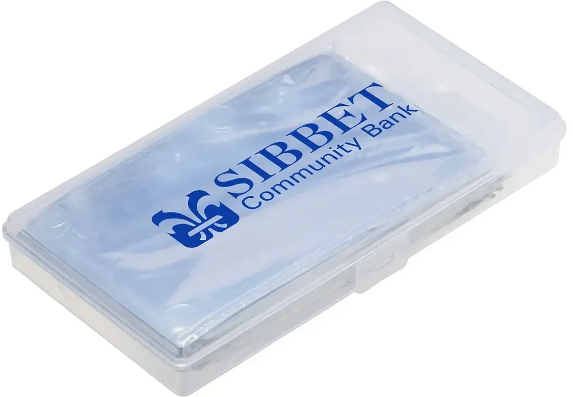 Compact Carry custom thermal emergency blanket in its case with branded logo