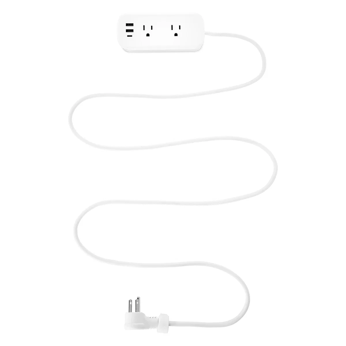 Sockets and USB ports across the top face