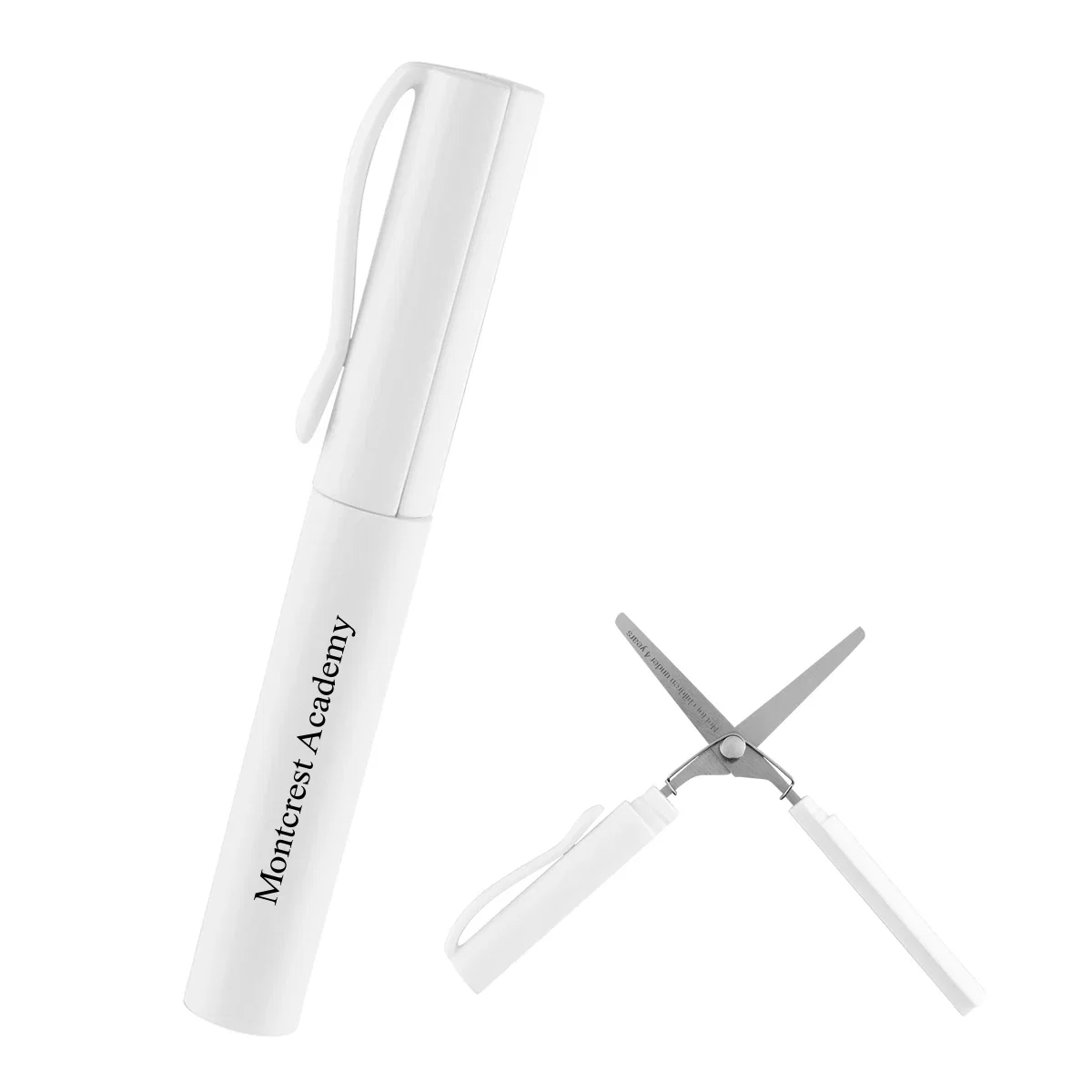 Complete compact scissors shown from top to bottom