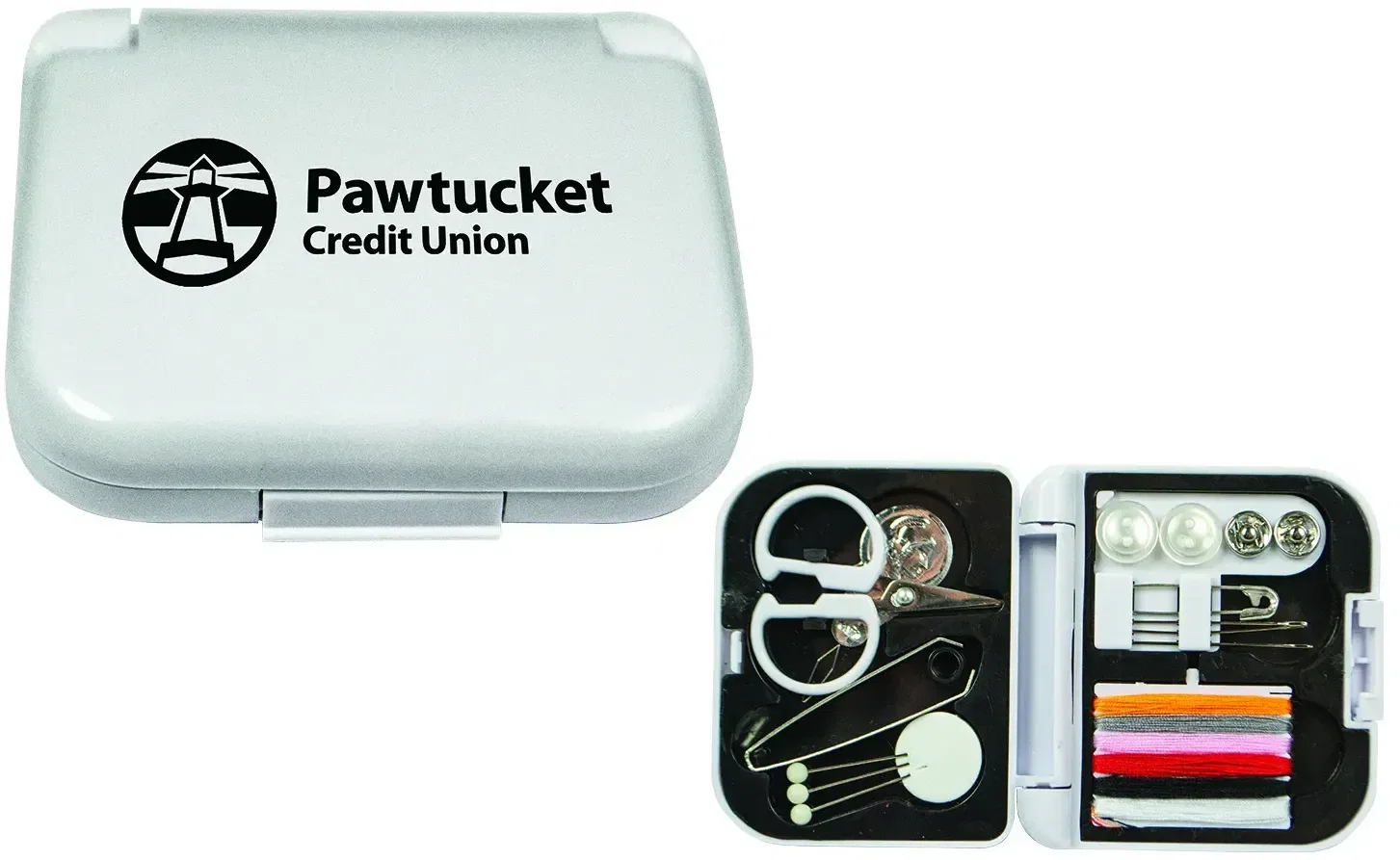 Compact Sewing Kit. Pocket-size travel sewing repair kit with needles and thread for hotel giveaways, view 3