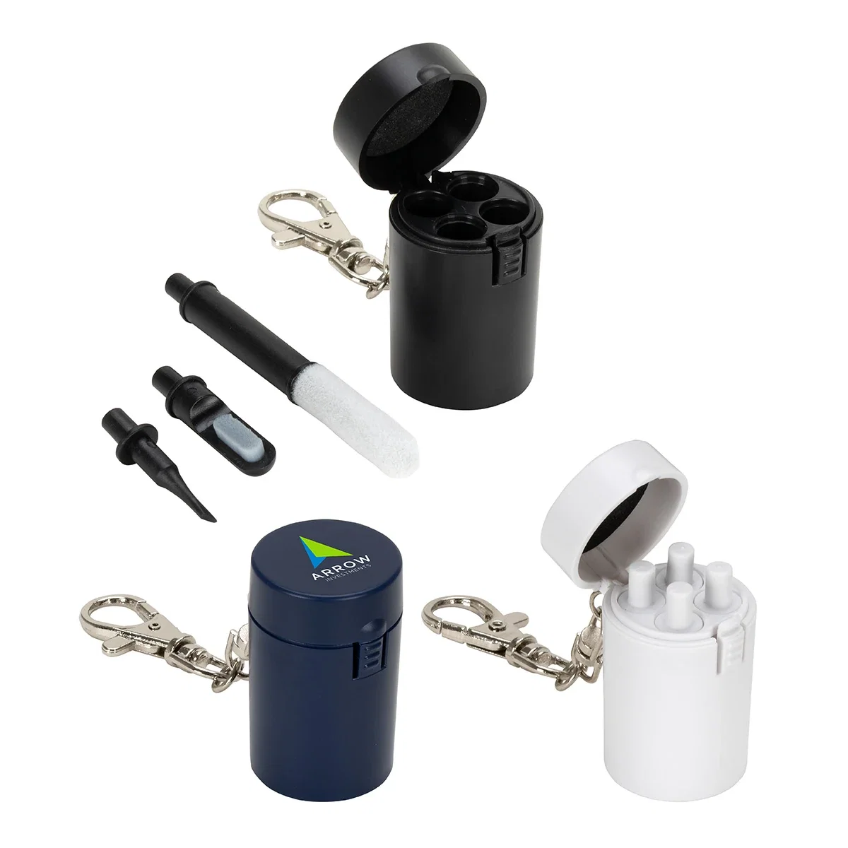 Custom Companion 5-Piece Mini Tech Cleaning Kit, front view of the branded cleaning set