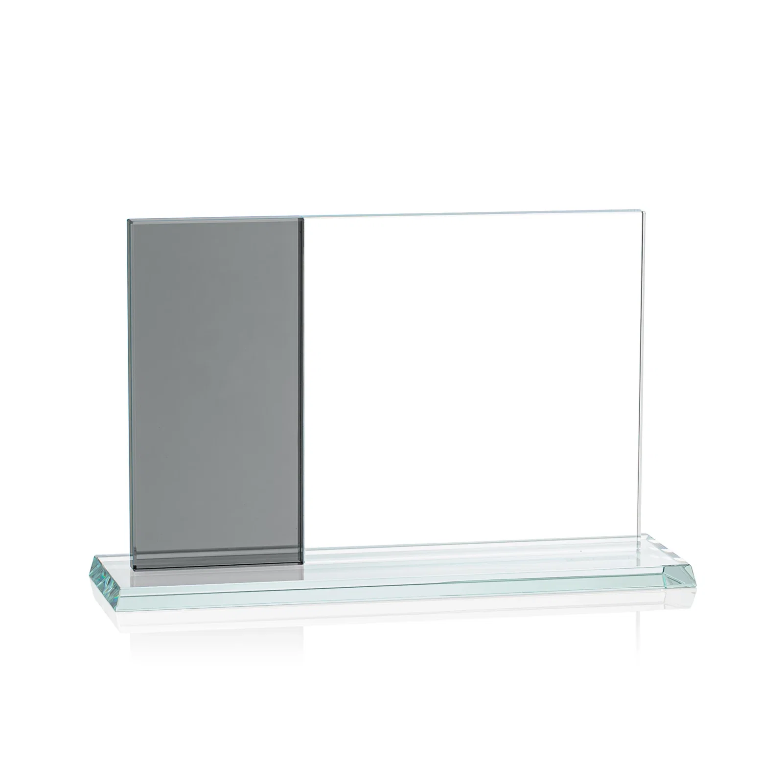 Branded Starfire and Teal Glass Panel Award, Fused Horizontal Design, awards for employee recognition