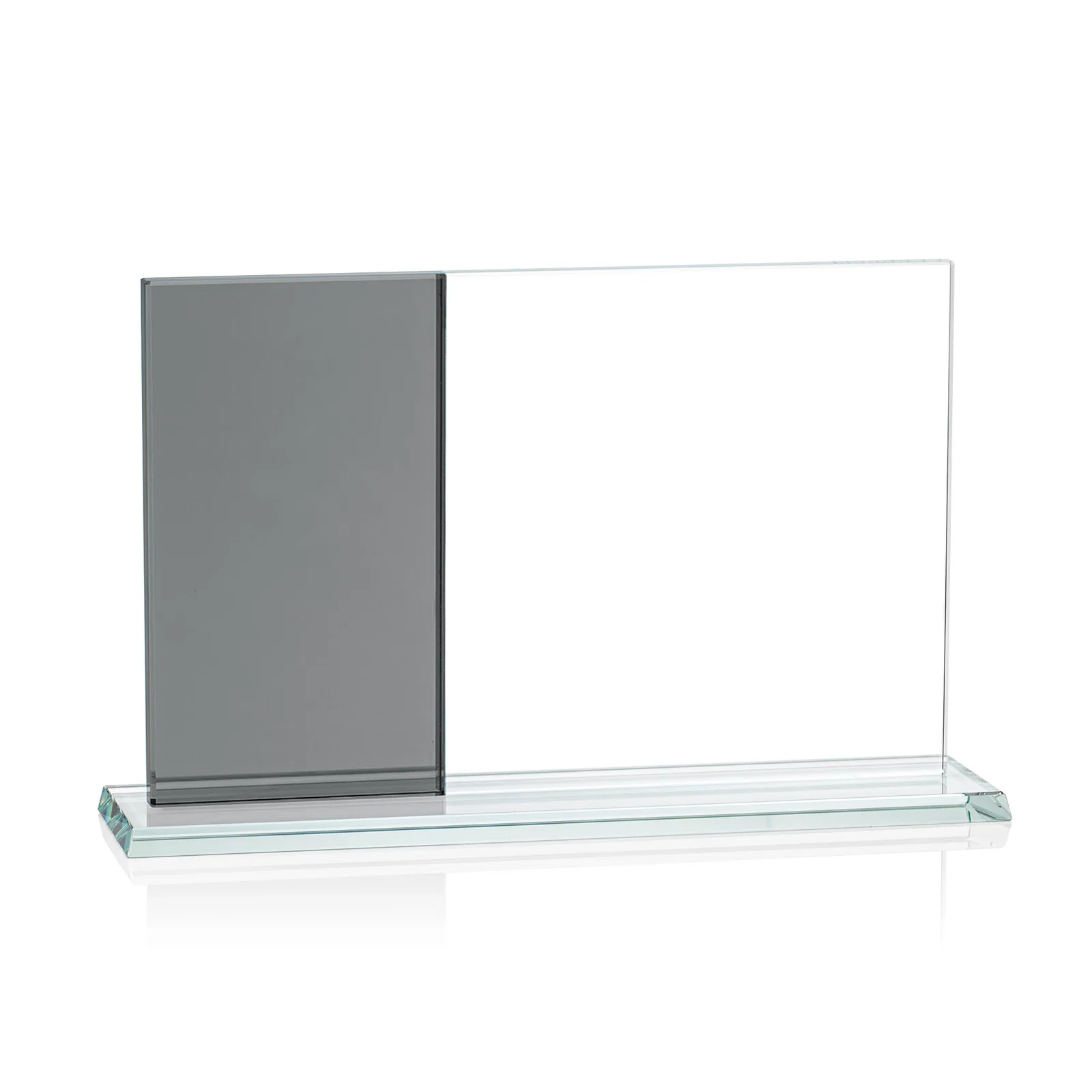 Branded Starfire and Teal Glass Panel Award, Fused Horizontal Design, awards for corporate award ceremonies