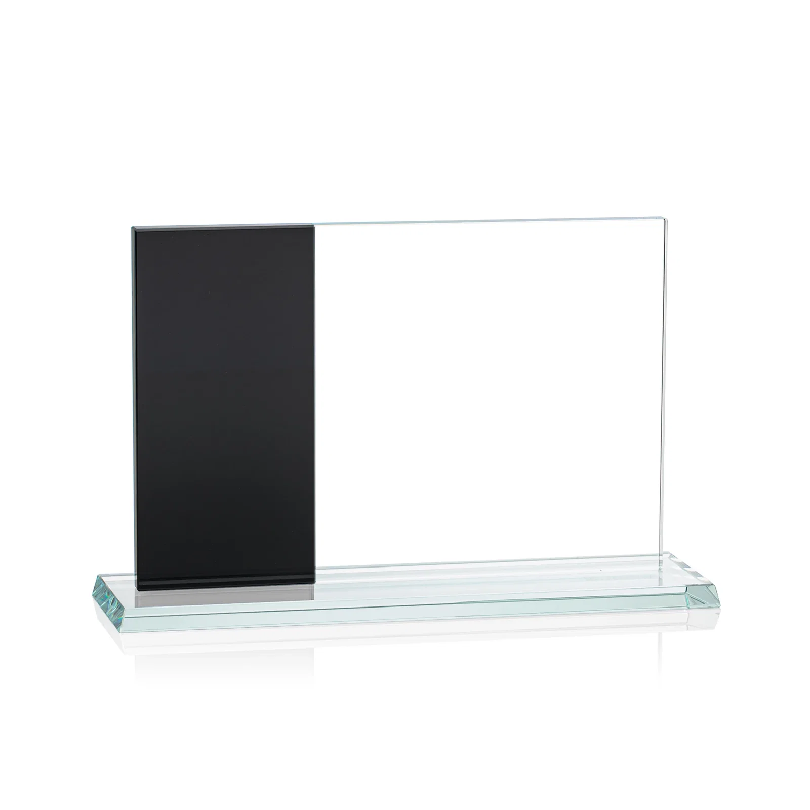 Branded Starfire and Teal Glass Panel Award, Fused Horizontal Design, awards for sales achievement awards
