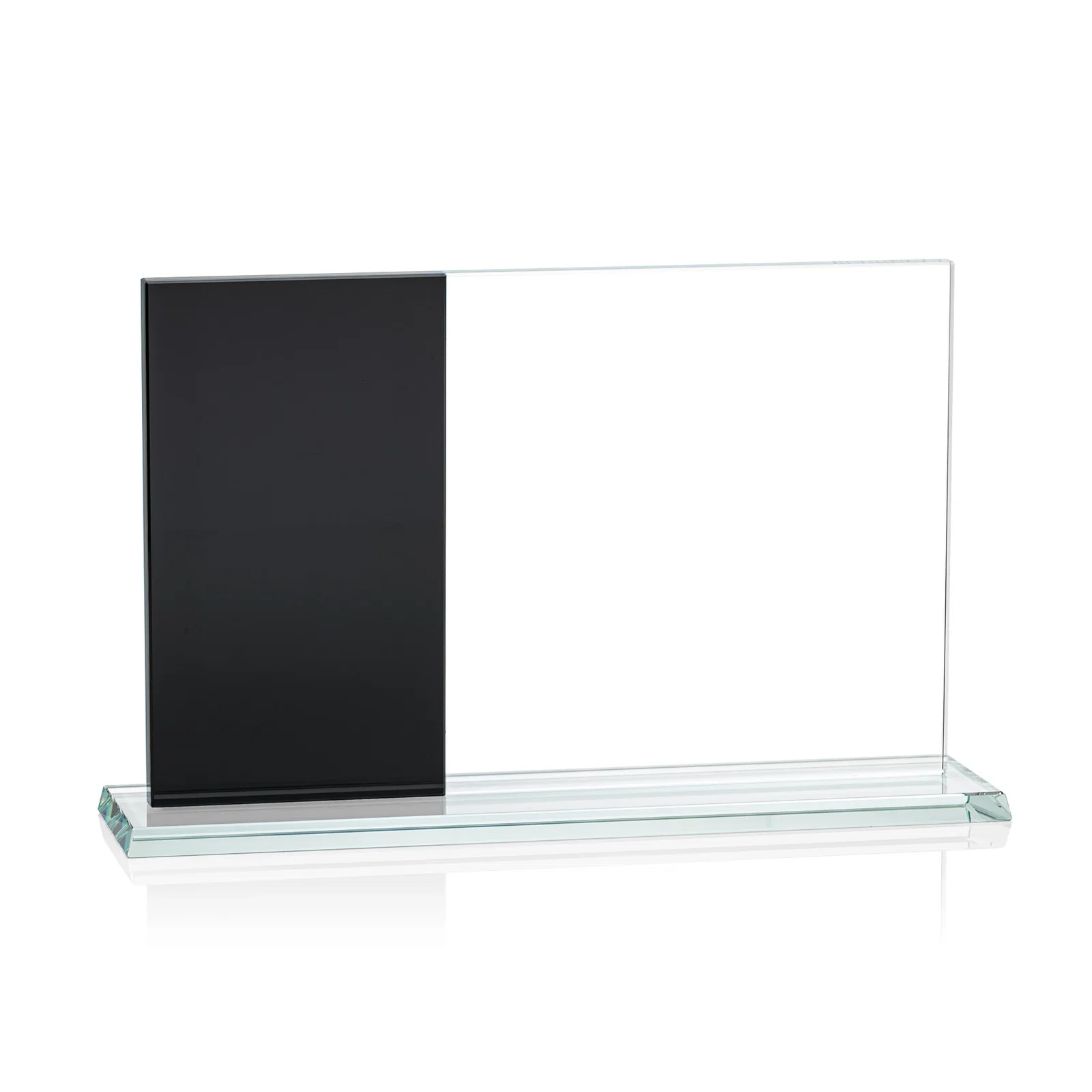 Branded Starfire and Teal Glass Panel Award, Fused Horizontal Design, awards for retirement presentations