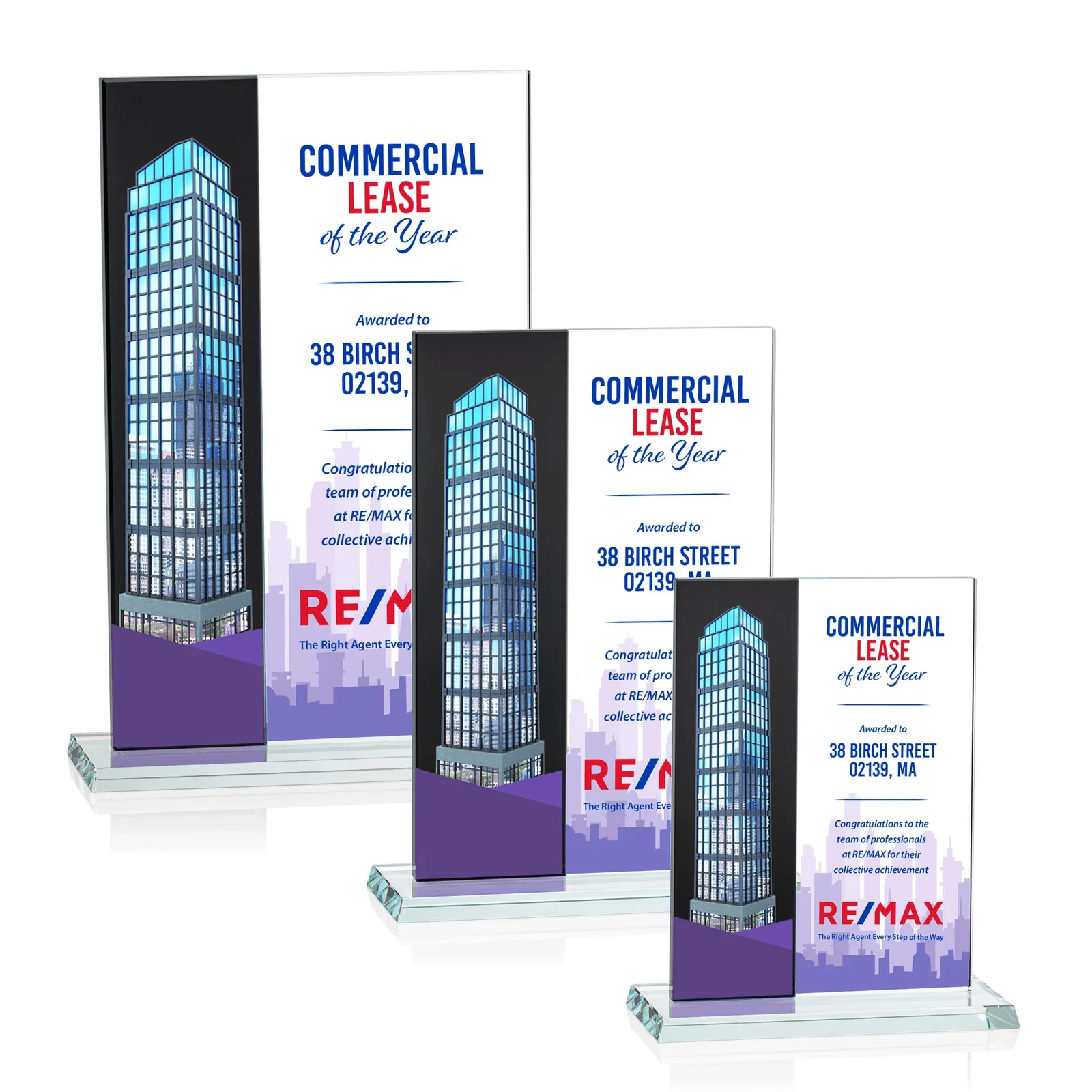 Personalized Starfire and Teal Glass Panel Award, Fused Vertical Design, awards for safety achievement programs