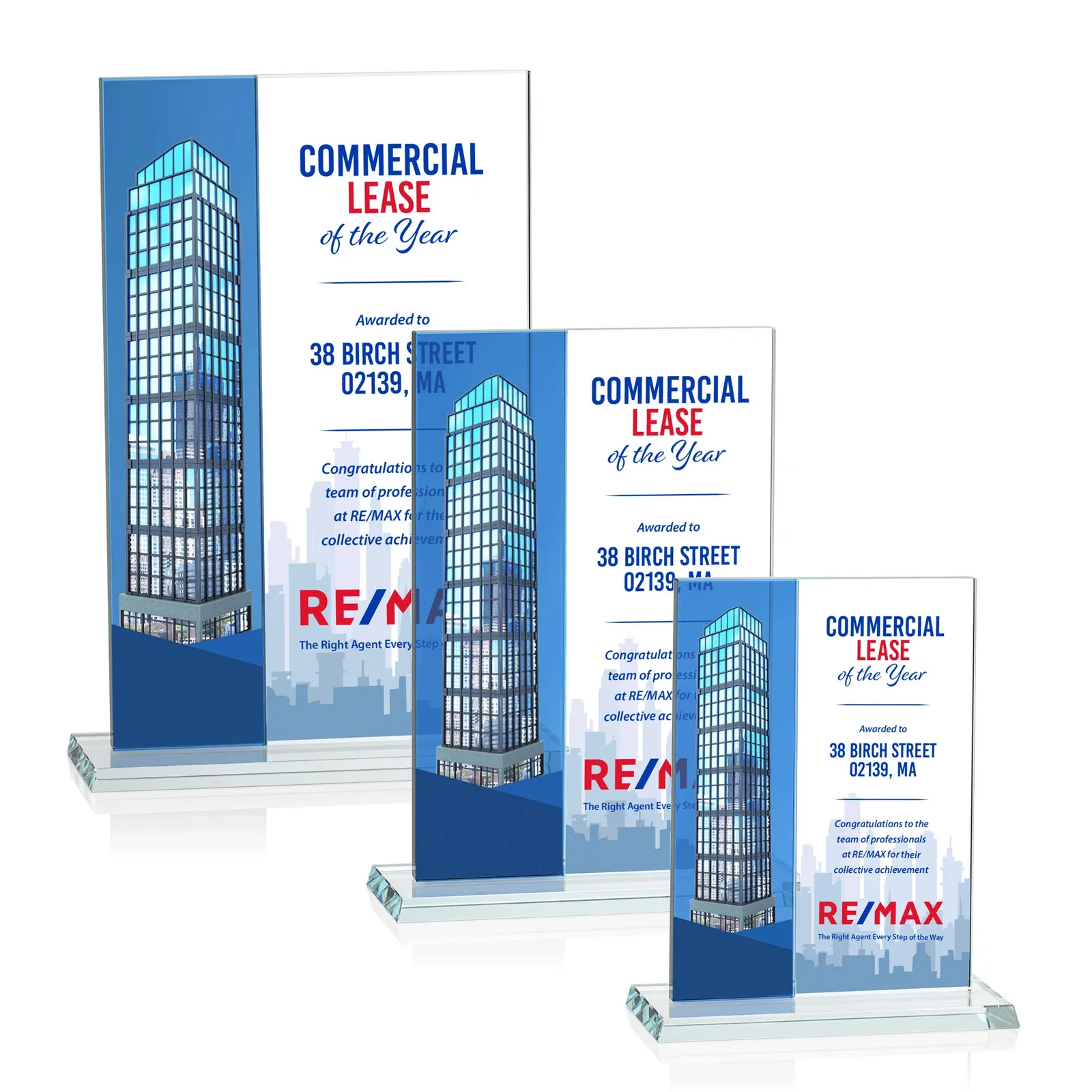 Promotional Starfire and Teal Glass Panel Award, Fused Vertical Design, awards for employee recognition