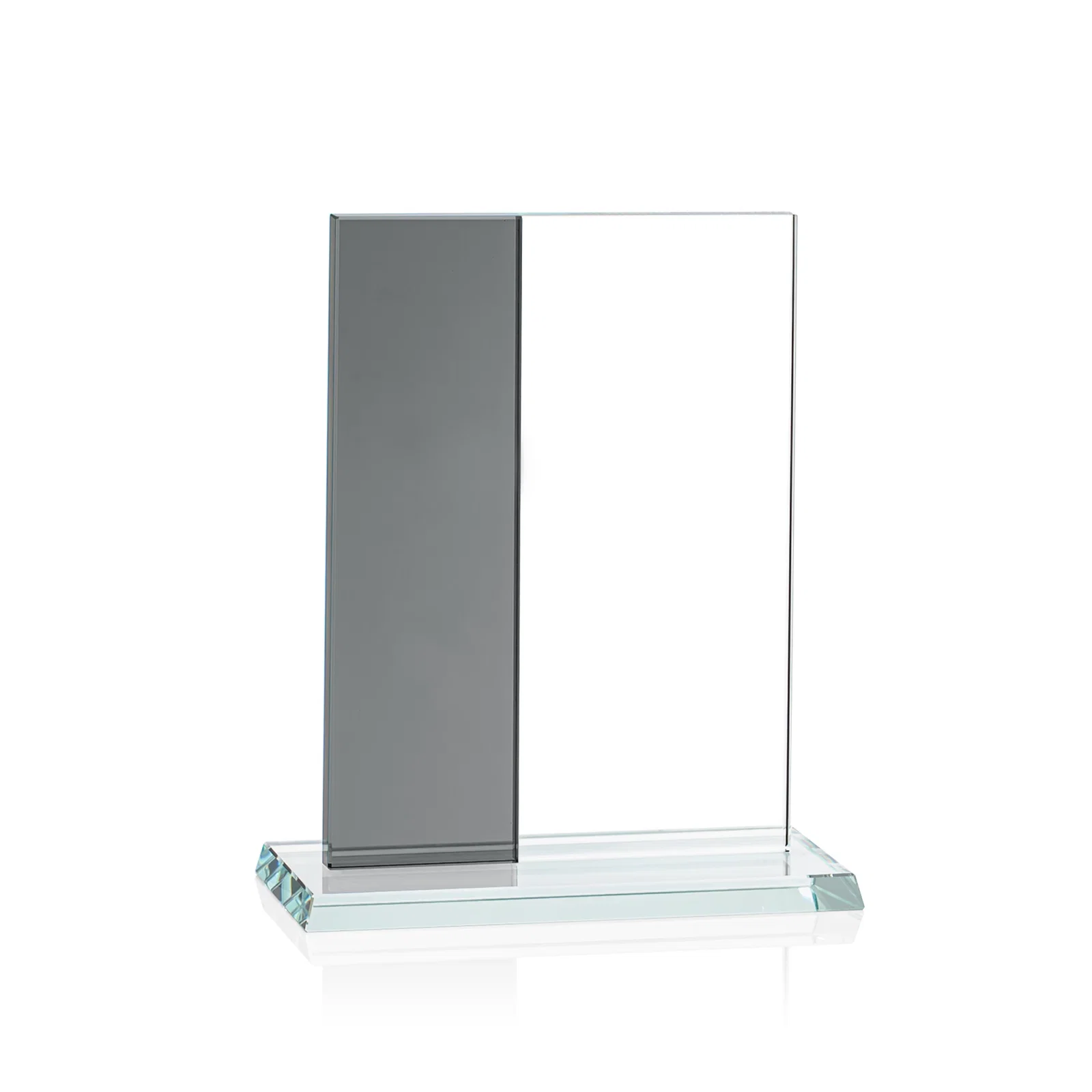 Promotional Starfire and Teal Glass Panel Award, Fused Vertical Design, awards for company anniversary events