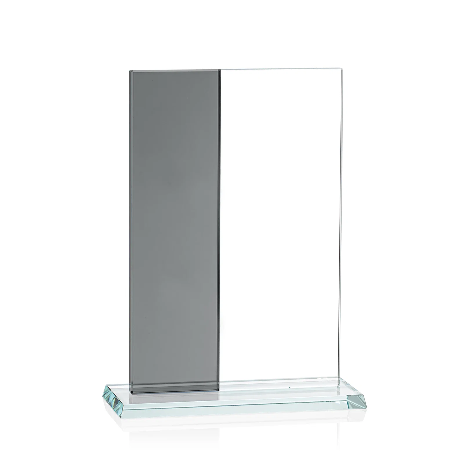 Branded Starfire and Teal Glass Panel Award, Fused Vertical Design, awards for employee recognition