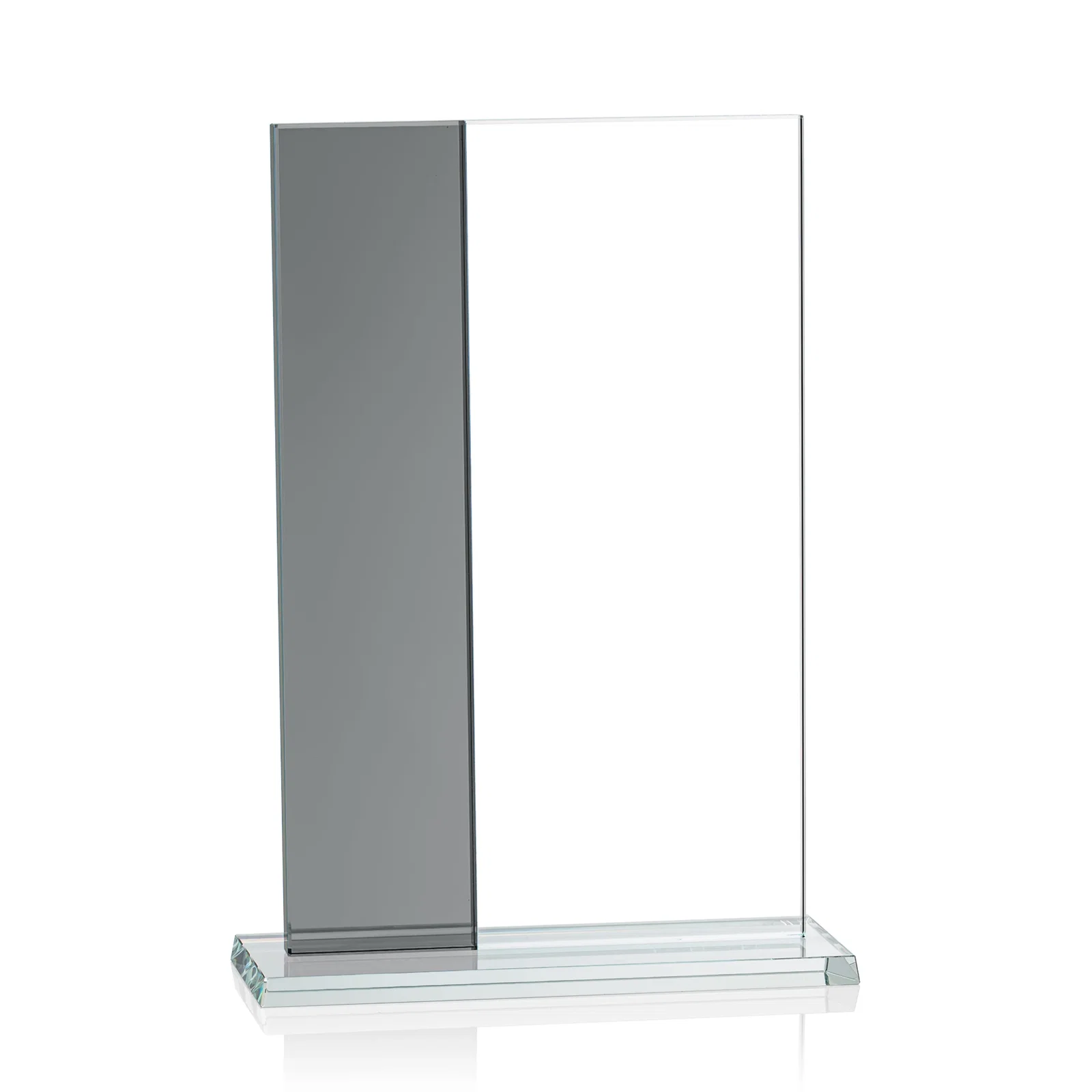 Branded Starfire and Teal Glass Panel Award, Fused Vertical Design, awards for corporate award ceremonies