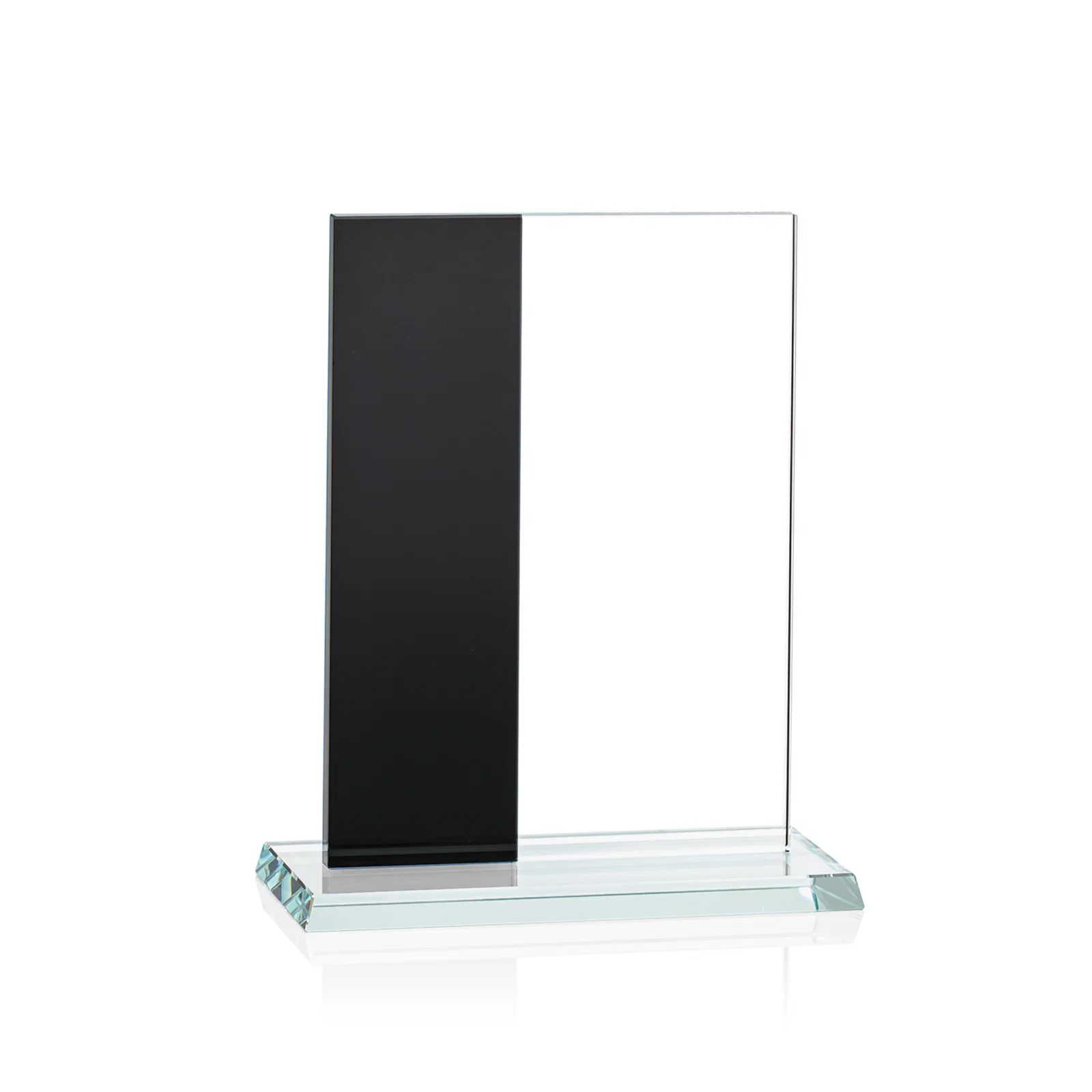 Branded Starfire and Teal Glass Panel Award, Fused Vertical Design, awards for service anniversary gifts
