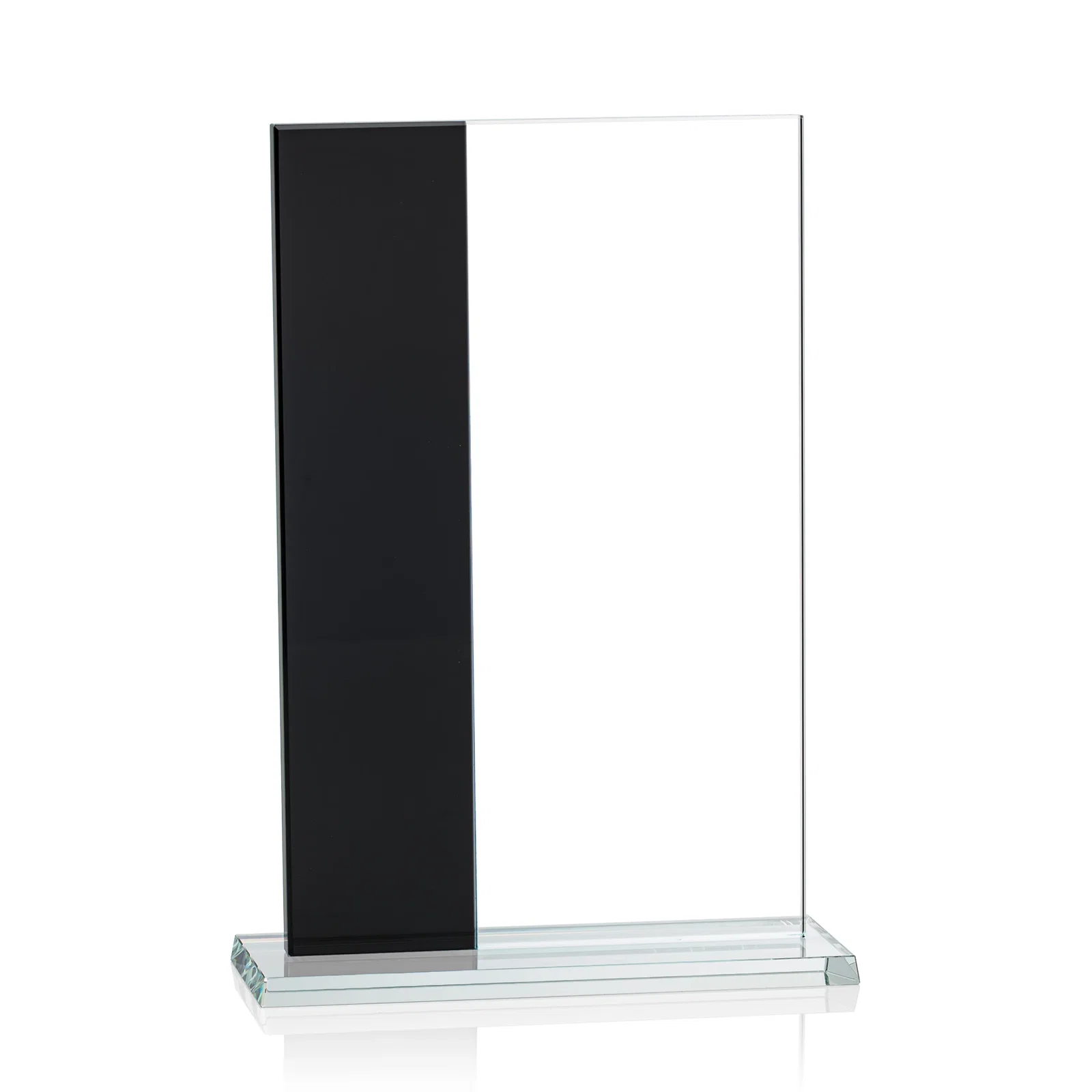 Branded Starfire and Teal Glass Panel Award, Fused Vertical Design, awards for retirement presentations
