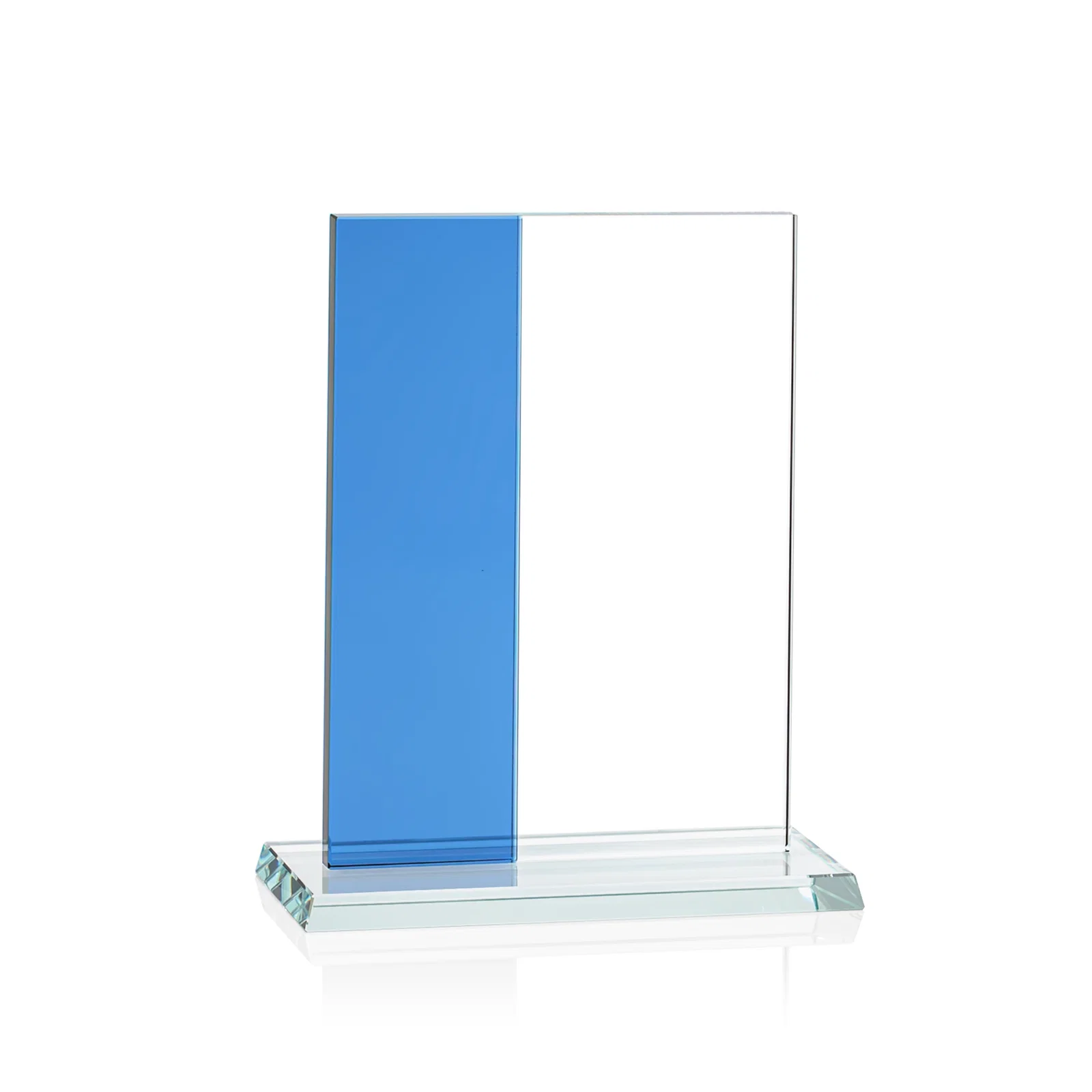 Branded Starfire and Teal Glass Panel Award, Fused Vertical Design, awards for team milestone celebrations