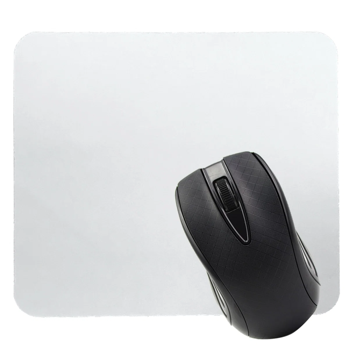 Mouse gliding across the printed surface at a desk
