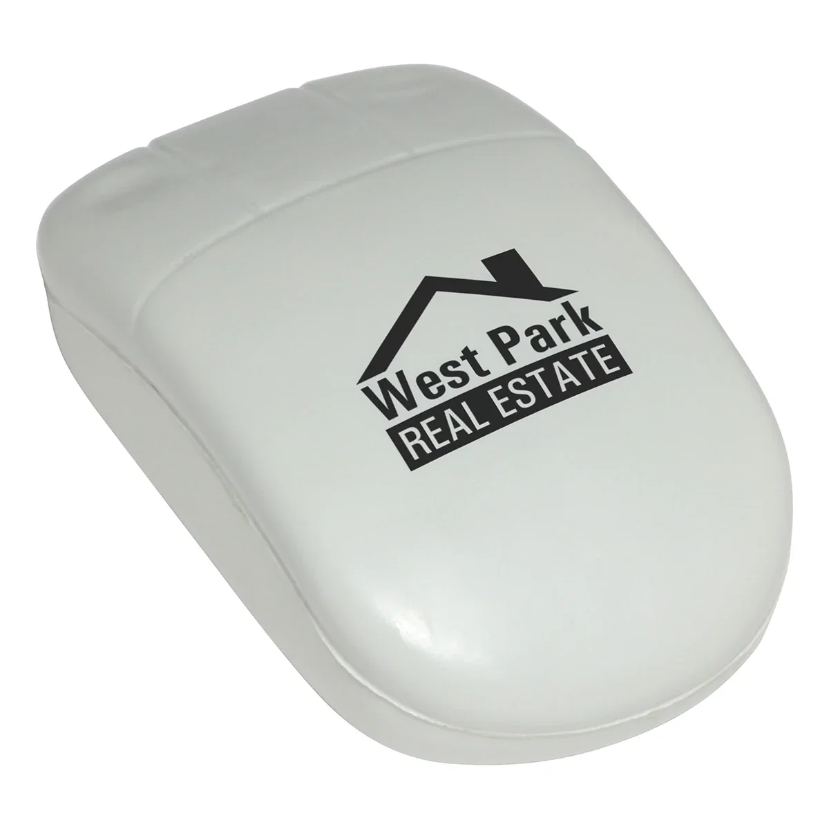 Custom Computer Mouse Stress Reliever, front view of the branded stress ball