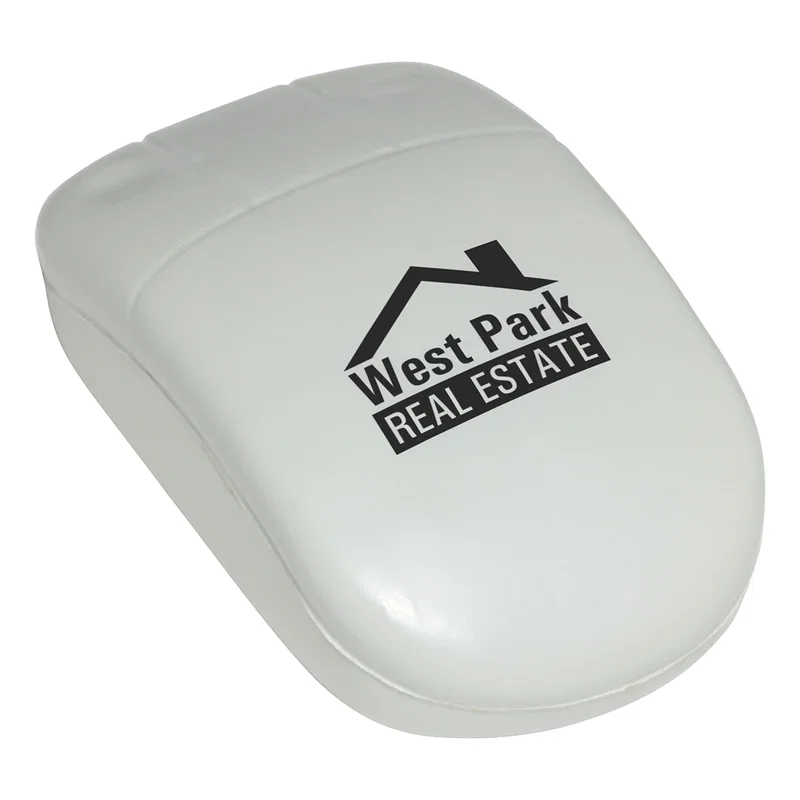 Custom Computer Mouse Stress Reliever, front view of the branded stress ball