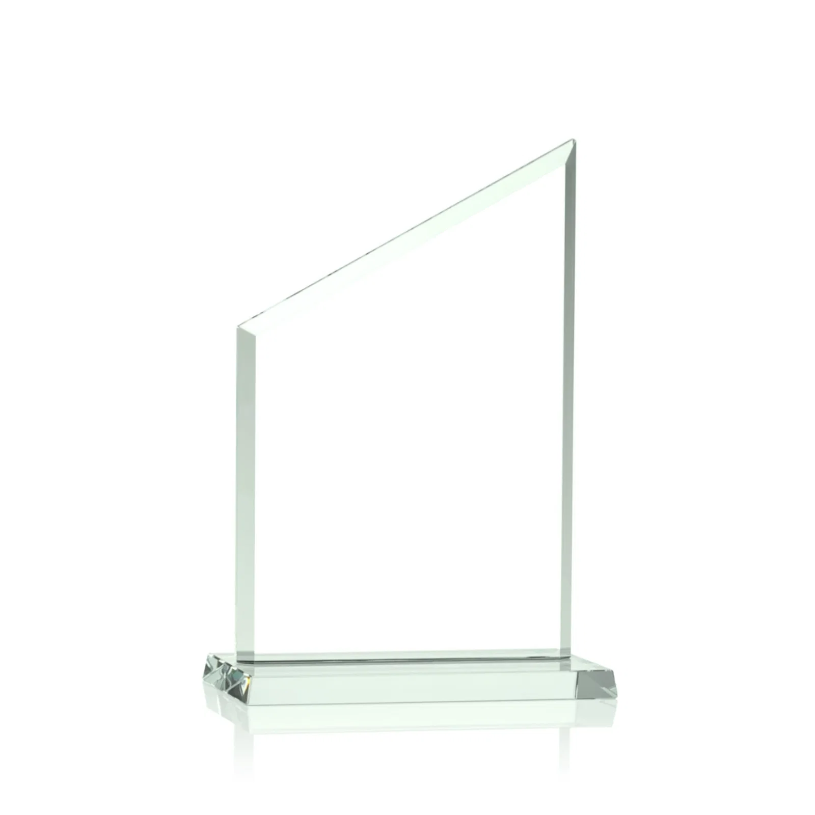 Custom Starfire Crystal Slant-Top Award on a Matching Beveled Base, with your logo for donor appreciation