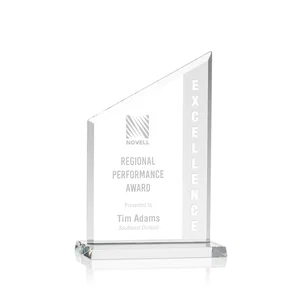 Starfire Crystal Slant-Top Award on a Matching Beveled Base