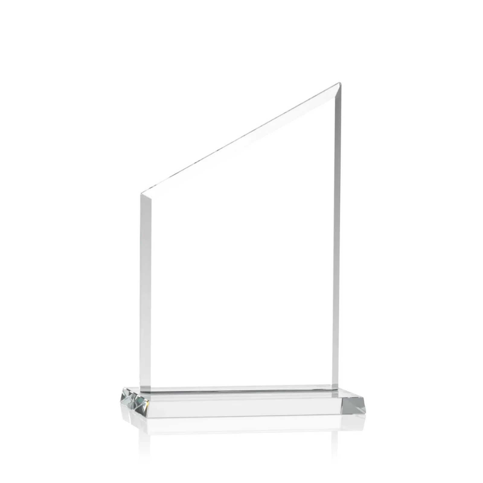 Customized Starfire Crystal Slant-Top Award on a Matching Beveled Base for donor appreciation
