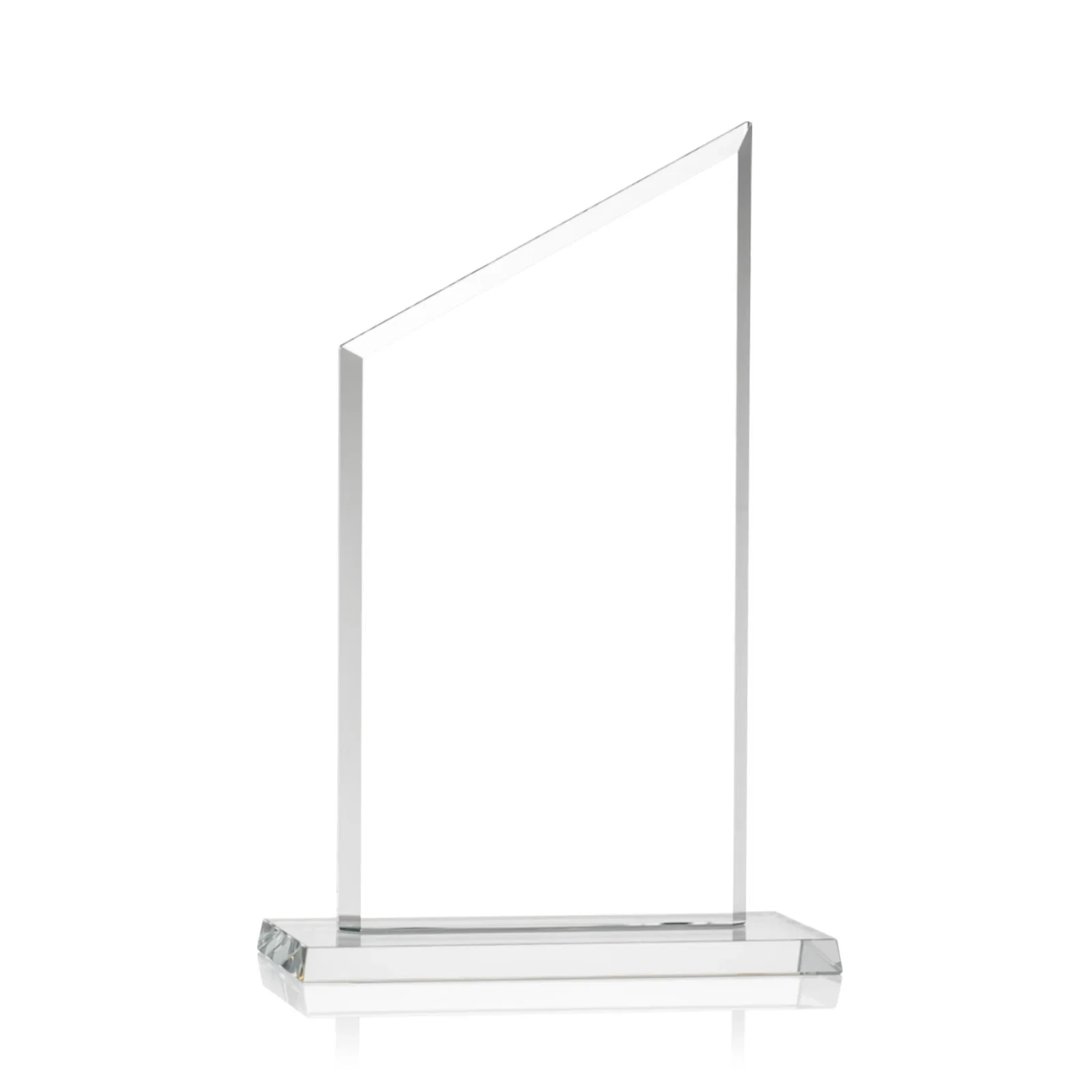 Customized Starfire Crystal Slant-Top Award on a Matching Beveled Base for graduation ceremonies