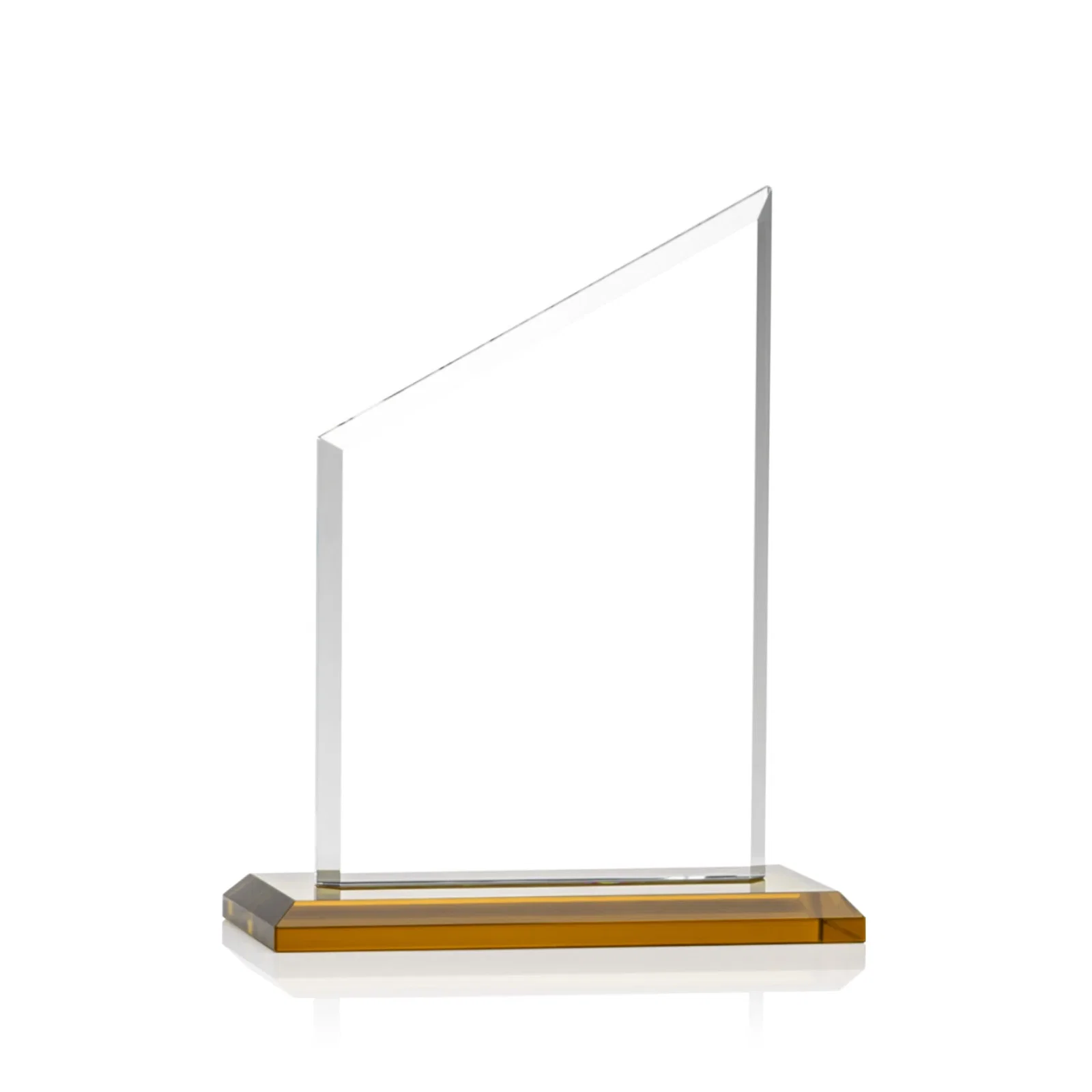 Customized Starfire Crystal Slant-Top Award on a Matching Beveled Base for volunteer appreciation