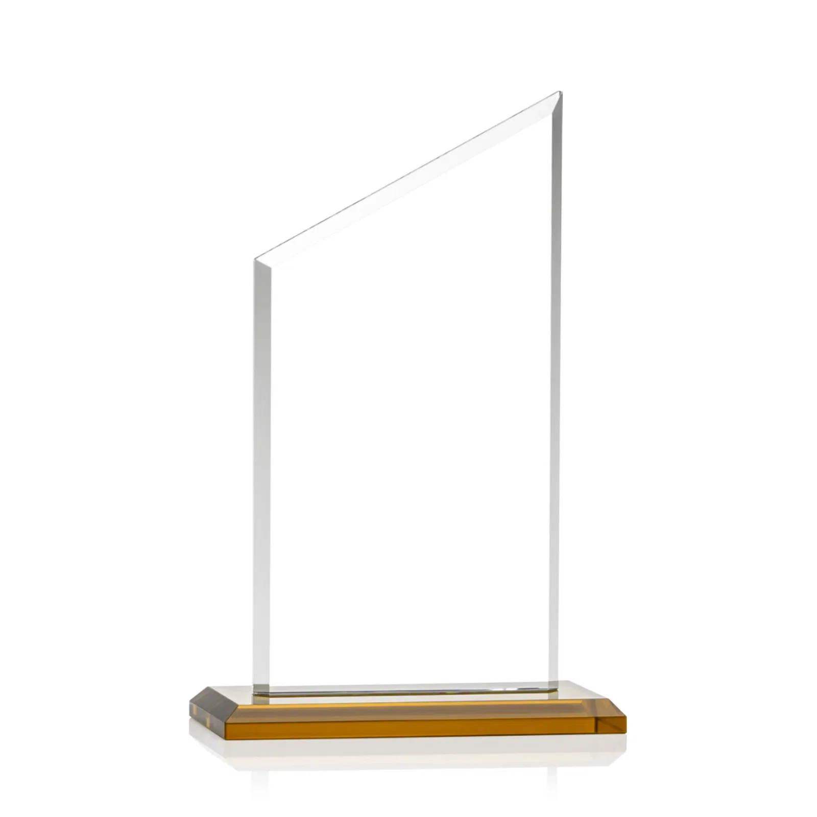 Customized Starfire Crystal Slant-Top Award on a Matching Beveled Base for dealer and partner awards