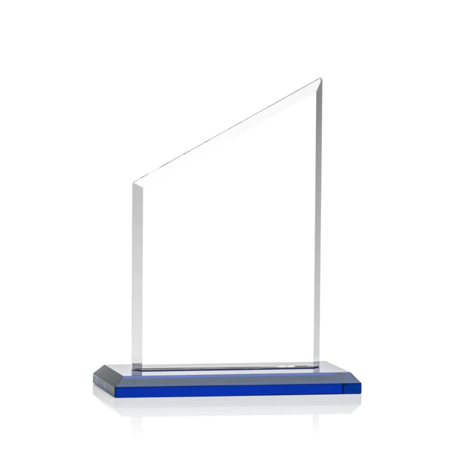 Custom engraved Starfire Crystal Slant-Top Award on a Matching Beveled Base for sales achievement awards